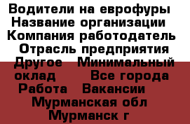 Водители на еврофуры › Название организации ­ Компания-работодатель › Отрасль предприятия ­ Другое › Минимальный оклад ­ 1 - Все города Работа » Вакансии   . Мурманская обл.,Мурманск г.